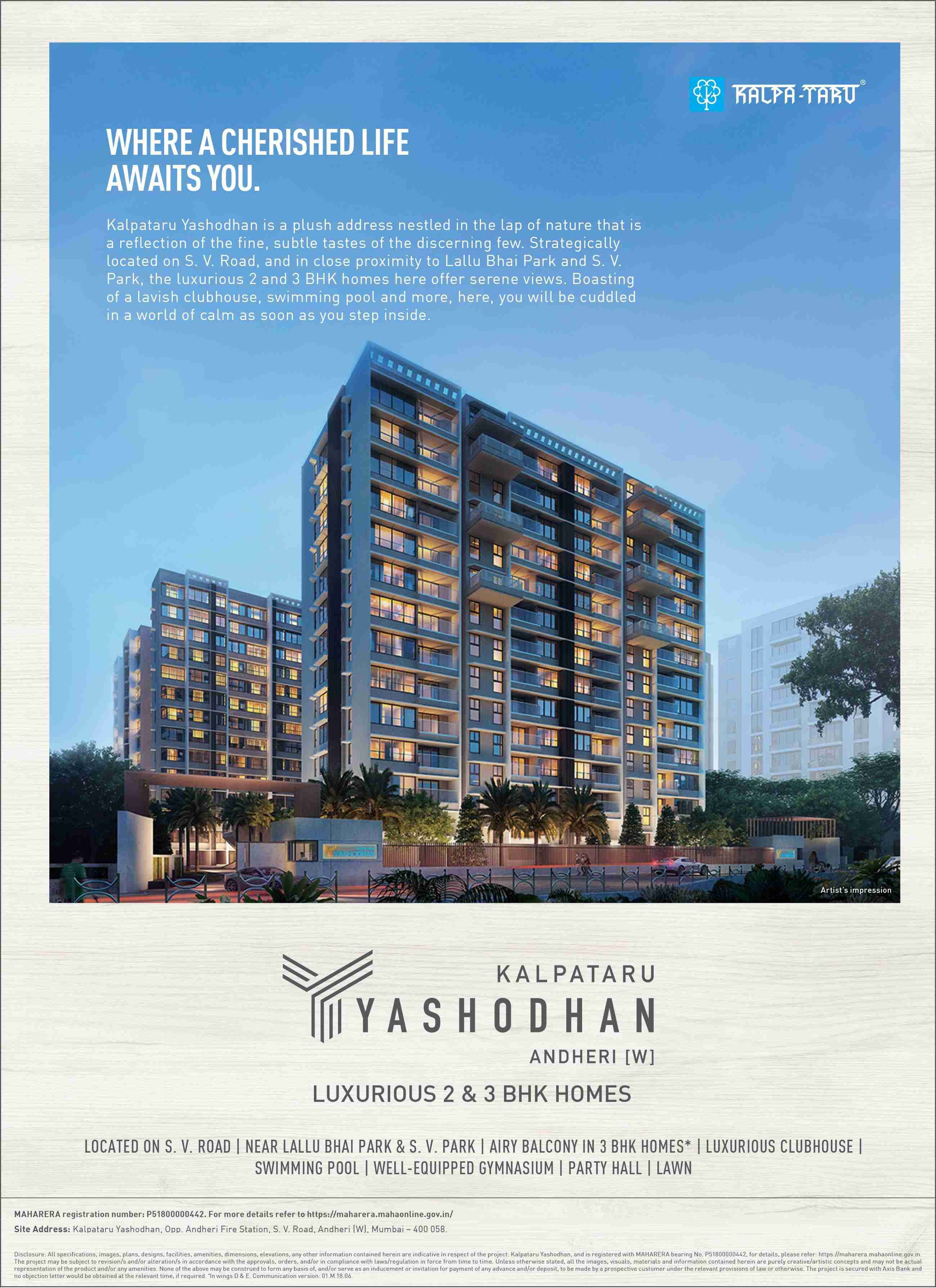 Book luxurious 2 & 3 BHK homes at Kalpataru Yashodhan in Mumbai